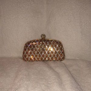 Gold and clear crystal purse